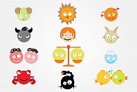Funny Astrology Signs Vector