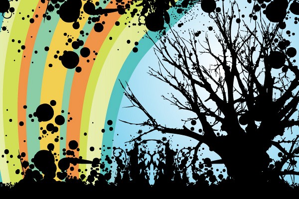 Abstract Rainbow Tree Vector