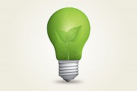 Green Eco Light Bulb Vector