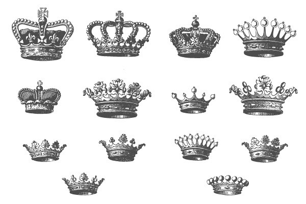 Awesome Vector Grunge Crowns