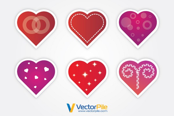 Valentine�s Vector Hearts Stickers