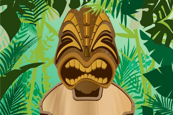 Jungle Tiki Vector Background