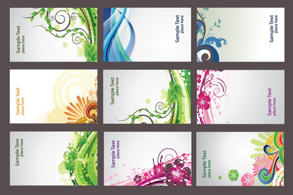 Colorful Abstract Business Cards Vector