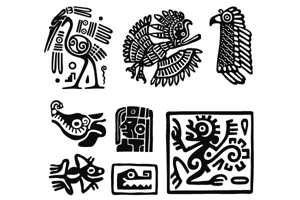 Mayan Animal Symbols Vector