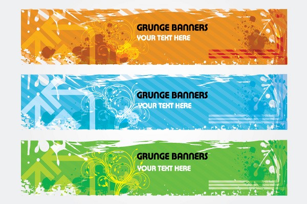 Vector Grunge Banner Set