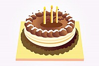 Birthday Chocolate Cake Vector