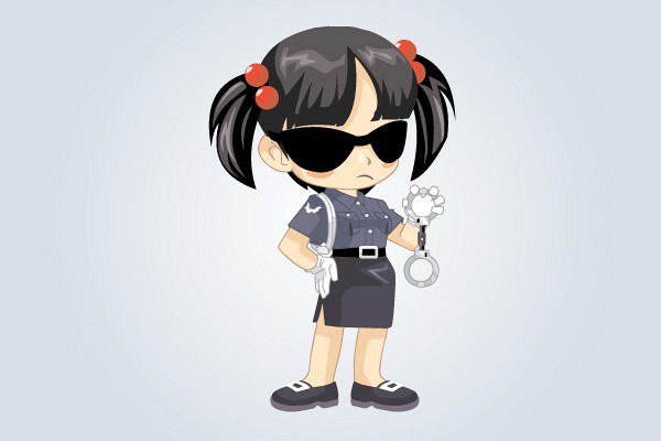 Anime Police Girl Vector