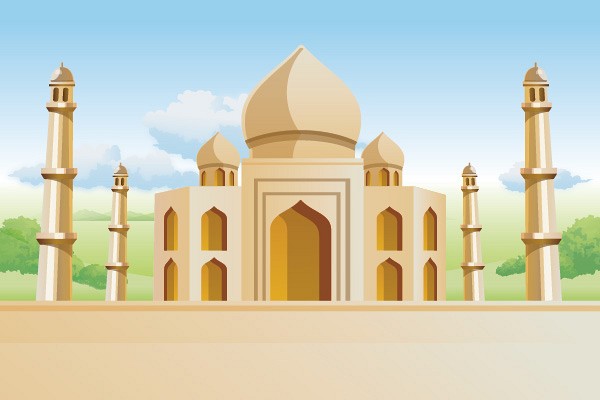 Taj Mahal Vector Background