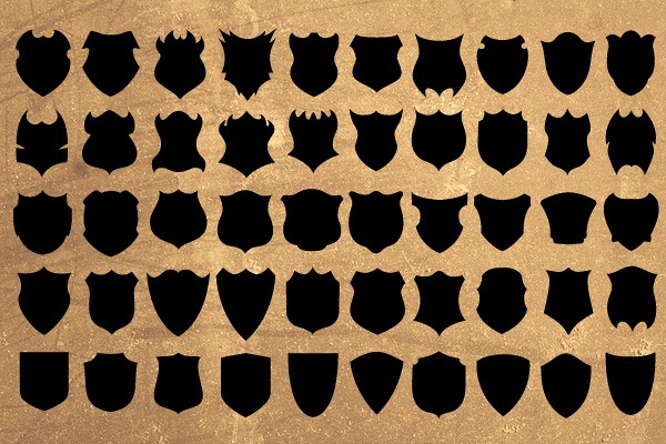 Vector Shields Silhouettes