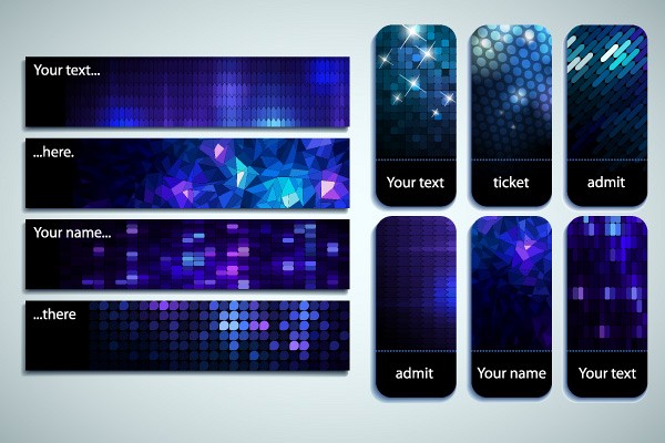 Mosaic Background Vector Banners