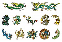 Classic Chinese Dragons Vector