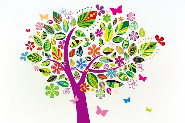 Colorful Pattern Tree Vector