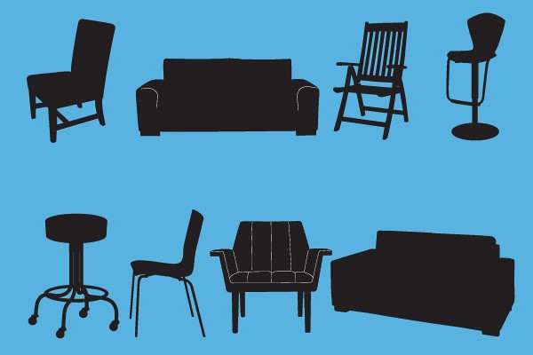 Chairs and Couches Vector Silhouettes