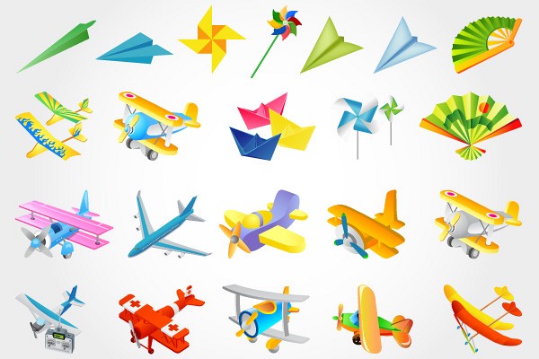 Toy Airplanes Vector