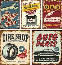 Vintage Car Themed Vector Posters