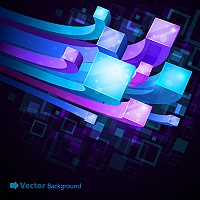 Abstract 3D Square Cabels Vector