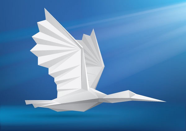 Stylizes Origami Bird Vector