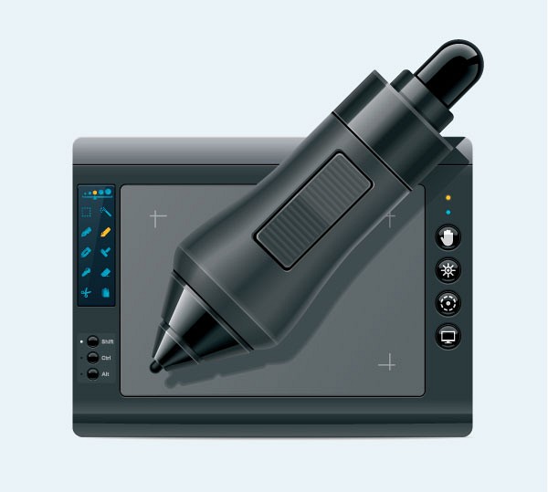 Drawing Tablet & Stylus Vector