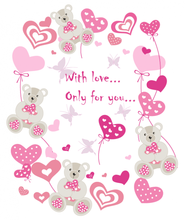 Happy Valentine's Cute Bears Illustration