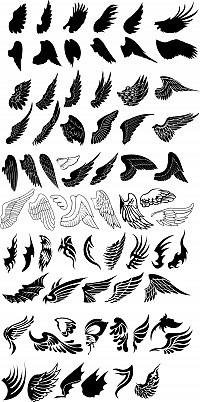Vector Wings Silhouettes