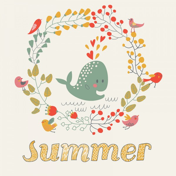 Cute Whale Summer Illustration
