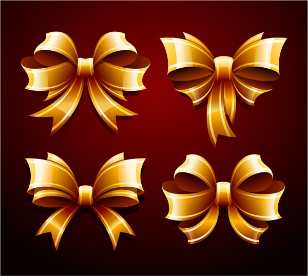 Golden Ribbons Vector Art