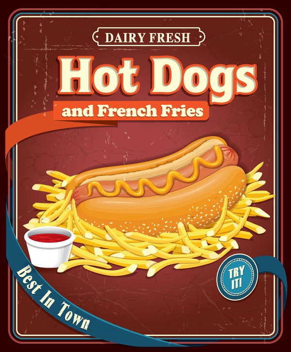 Vintage Hot Dog Flyer