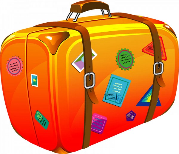 Cartoon Style Travel Suitcase Vector