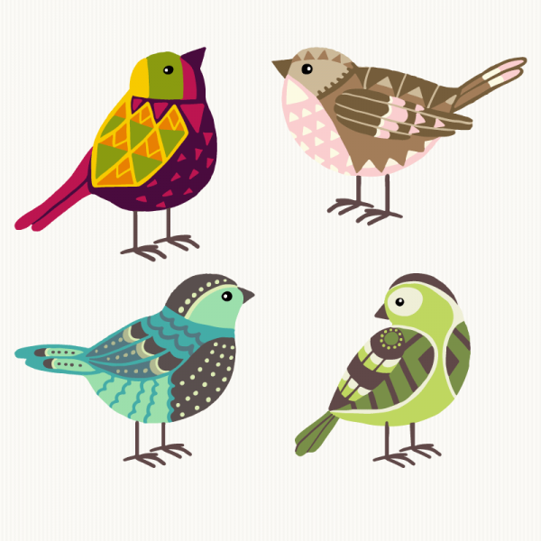 5 Birds Vectors