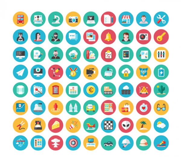 Kameleon 120 Flat Icons That Changes Colors�