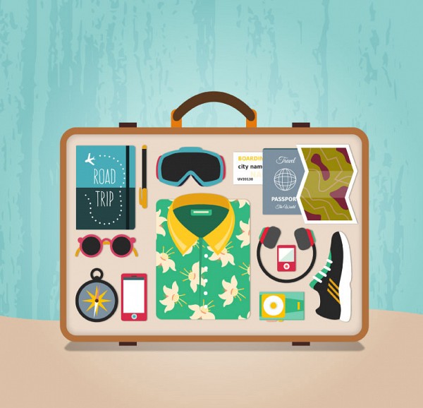 Travel Suitcase Vector Illustration