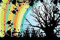 Abstract Rainbow Tree Vector