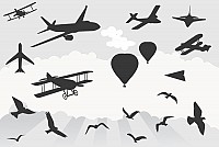 Various Flying Objects Vector