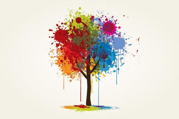 Splashed Abstract Vector Tree