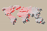 Tech World Map Vector
