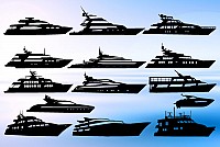 Vector Yacht Silhouettes