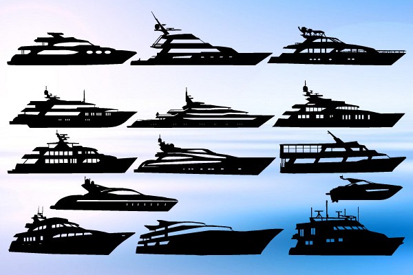 Vector Yacht Silhouettes