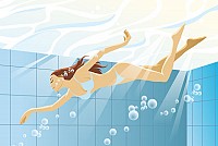 Swimming Woman Vector