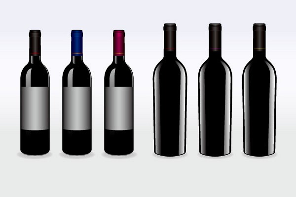 Vector Red Wine Bottles