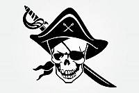 Pirate Skull Vector Head