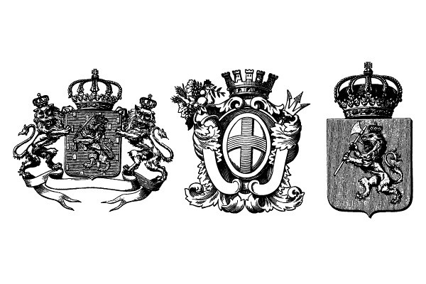 Three Heraldry Crests Vector
