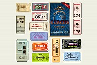 Vintage Cinema Tickets Vector