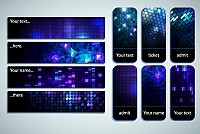 Mosaic Background Vector Banners