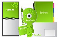 Green Business Stationery Vector Set