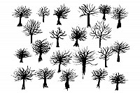 Ink Tree Vector Silhouettes