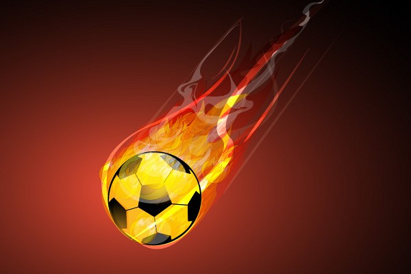 Fiery Soccer Ball Vector
