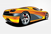 Futuristic Yellow Sports Car Vector