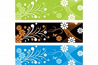Floral Ornament Banners Vector