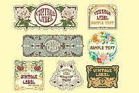 Vintage Art Nouveau Vector Labels