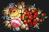 Floral Folk Art Painting Vector
